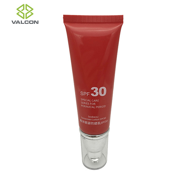 Buy Diameter 30 MM Airless Cosmetic Tubes Silver UV Pump Acrylic Cap For Sunscreen at wholesale prices