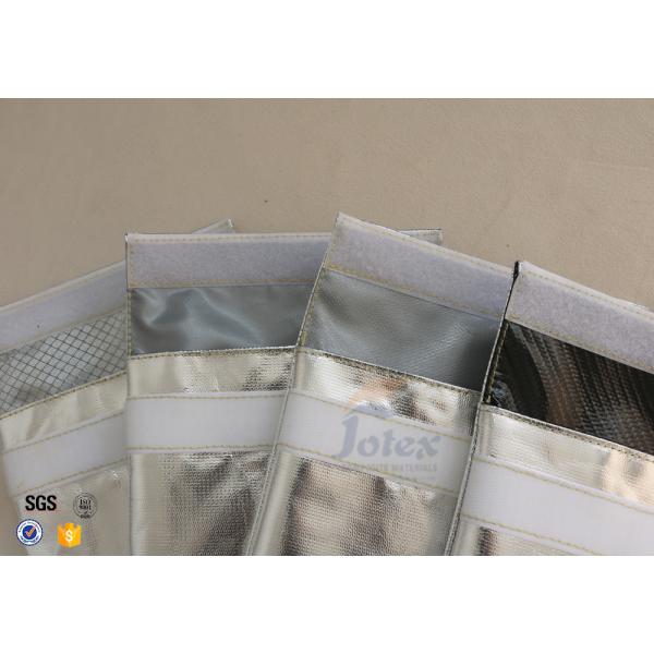 No Itchy Heat Reflective Fiberglass Fabric Fireproof Bag For Document Cash Protection