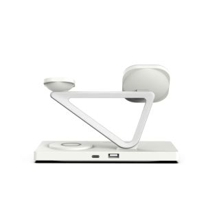 5 In 1 Magnetic Wireless Charging With Night Lamp 2w ABS Material White And