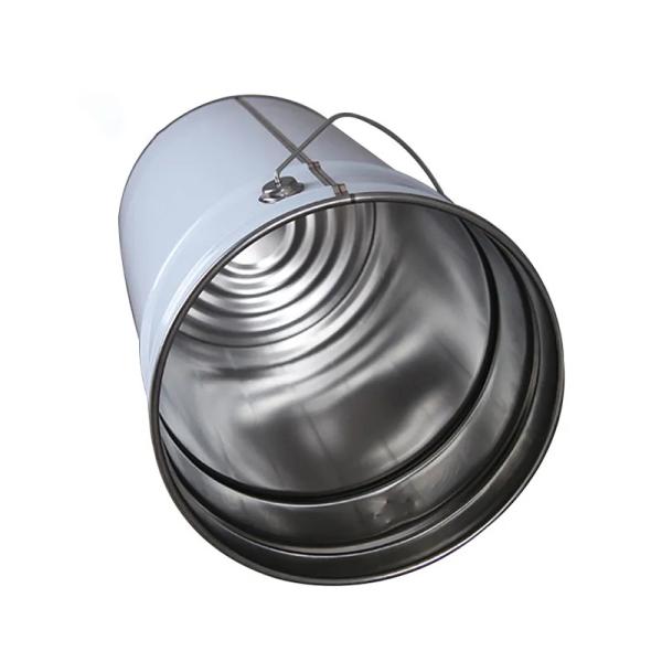 Custom Tin Paint tinplate pails With Lid 10L-50L Volume Airtight No Leakage 12-43cm Height White Silver