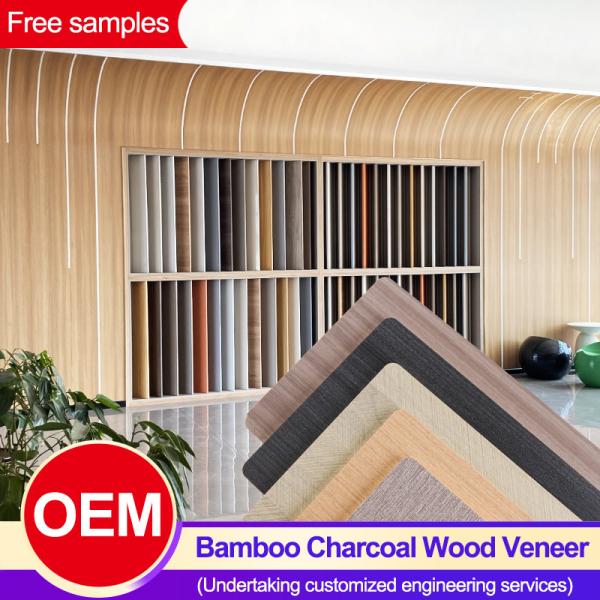 Buy Bamboo Charcoal Wood Veneer Colorful TV Background Wall For Indoor Decorative Panel at wholesale prices