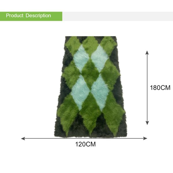 Geometric Lambswool Mats Sofa Cushion Washable Sheepskin Rug