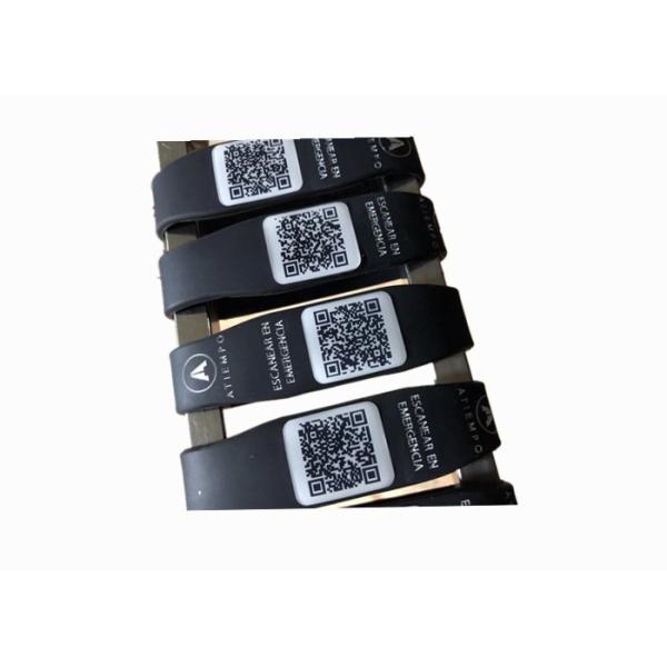 SOS QR Code Custom Silicone Wristbands , Silicone Medical ID Bracelets For Women / Men