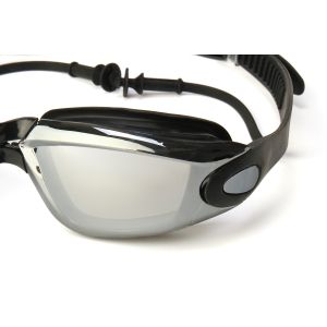 Summer Swimming Goggles Professional Anti-fog Swimming Goggles Men & Women Big Box Electroplating + Swimming Cap SilverI