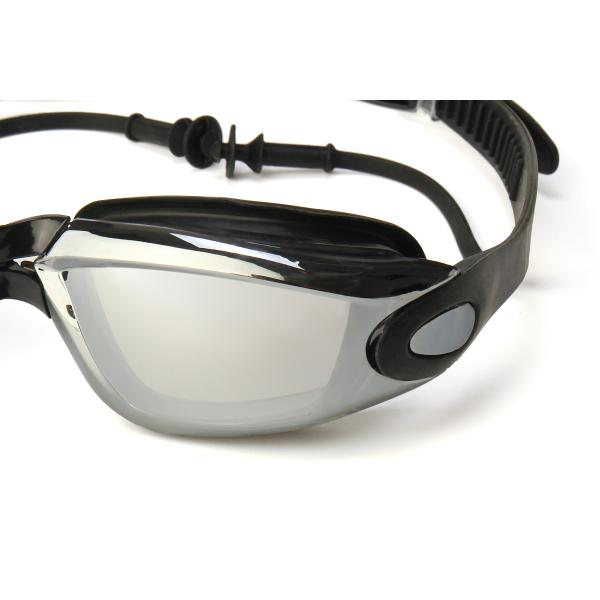 Buy Summer Swimming Goggles Professional Anti-fog Swimming Goggles Men & Women Big Box Electroplating + Swimming Cap SilverI at wholesale prices