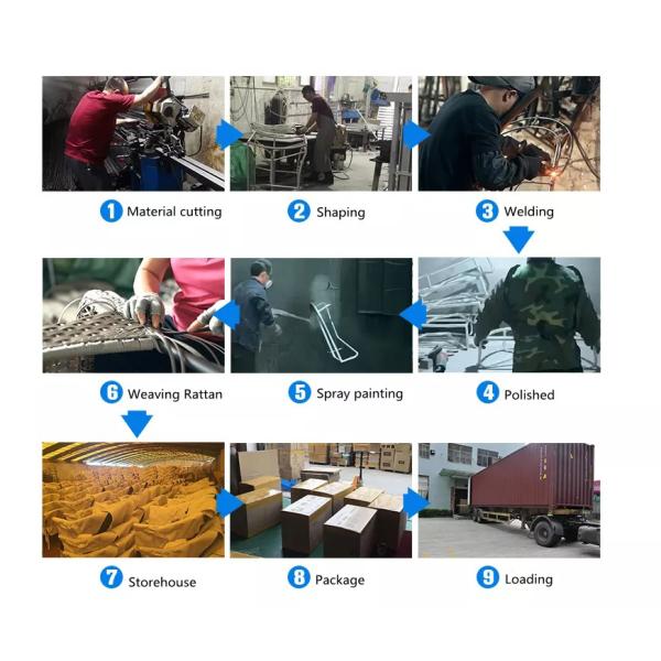 Outdoor Furniture AJUNION Modern Garden Set PE Rattan Patio Furniture Round Wicker Set