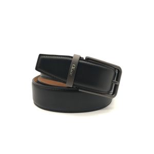 Quality Classic Black 1-3/8 Inch Mens Leather Dress Belt for sale