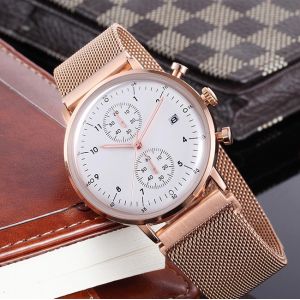 42mm Waterproof Chronograph Watch Mesh Belts