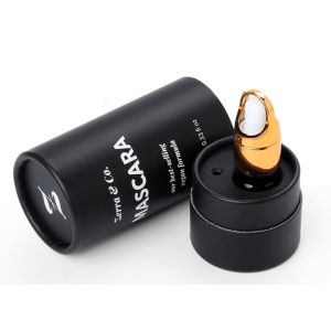 Drop Bottles Rigid Cardboard Cylinders With White Ink Black Printed