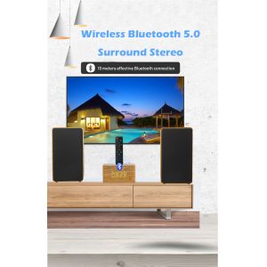 50 Watt Wooden Bookshelf Speakers , Active Bluetooth Speakers For Home