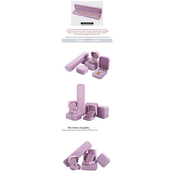Custom Logo Velvet Jewelry Box for Hanhong Pink Necklace Bracelet Ring Packaging