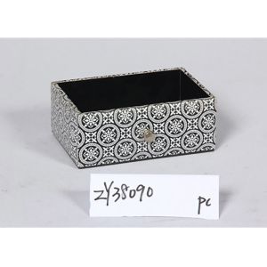 Dining Room Drawer Shaped PU Leather Wooden Food Tray