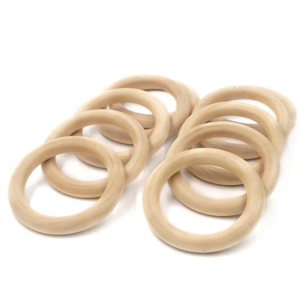 Bracelet DIY 55mm Wooden Teething Toy Beech Wood Teething Rings