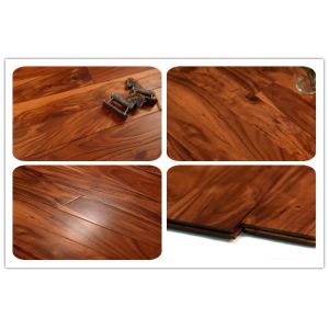 China UV finished acacia golden walnut hardwood flooring on sale