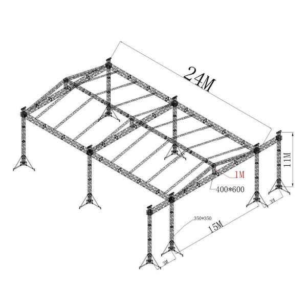 Silver Alloy Aluminum Stage Truss / Metal Roof Trusses For Lighting