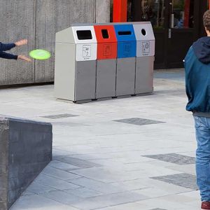 Large Urban Furniture Street 120L Multi Compartment Trash Can