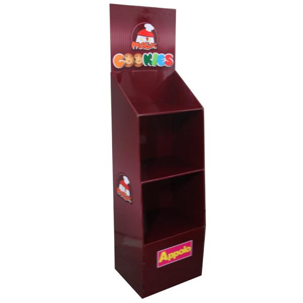 Cookies Cardboard Shipper Display SGS / RoHs Certification Dark Red Color