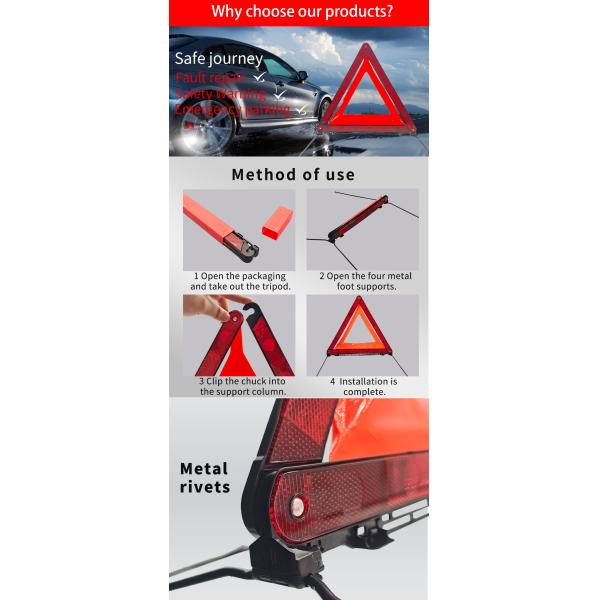 EVA Box Car Warning Triangle Reflective Vest 2 in 1/safety Vest and Car Warning Triangle