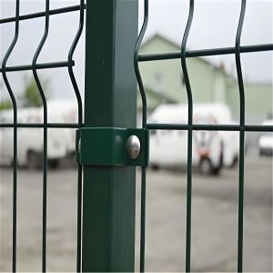 Dark Green 3D Bending Wire Mesh Fence , Garden Welded Wire Mesh Panel Fencing