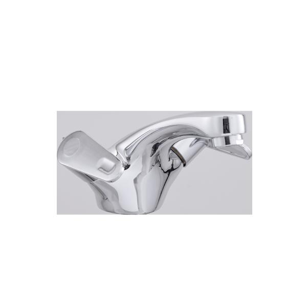 Buy Modern Style Brass Ceramic Valve Double Handle Basin Mixer Taps T8063C at wholesale prices