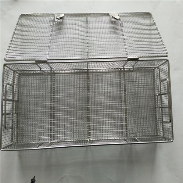 Square Round Wire Mesh Baskets Stainless Steel For Sterilizing Cleaning Part