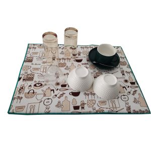 Essentials Microfiber Dish Drying Mat 2 Pack Printing Dish Drying Mat