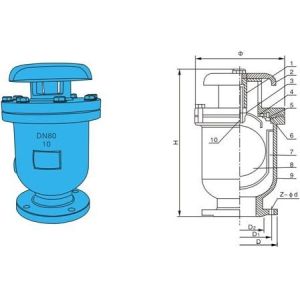 QT450 RF Exhaust Valve , Portable Air Release Valve 4 " x PN10 For gas
