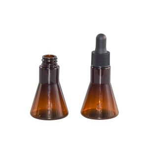 20ml Brown PET Dropper Bottle Skincare Essence / Serum Cosmetic Packaging