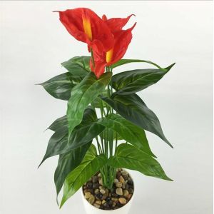 Quality 18 Heads Artificial Anthurium Plants for sale