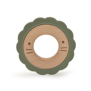 CPSIA Nuby Natural Wood Silicone Teether Ring FSC Customized