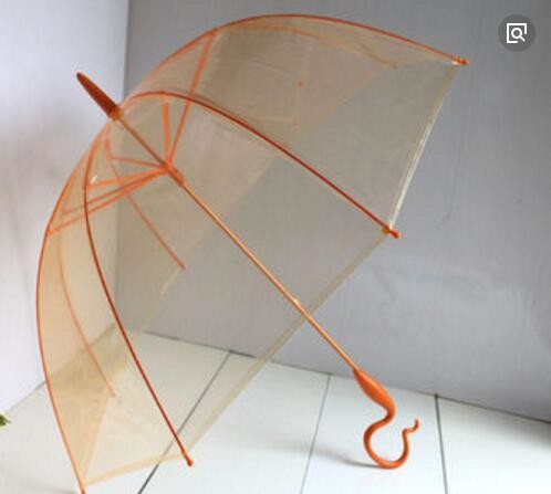 Buy Orange Transparent Bubble Umbrella / Foldable Umbrella Fibreglass Frame / Ribs at wholesale prices