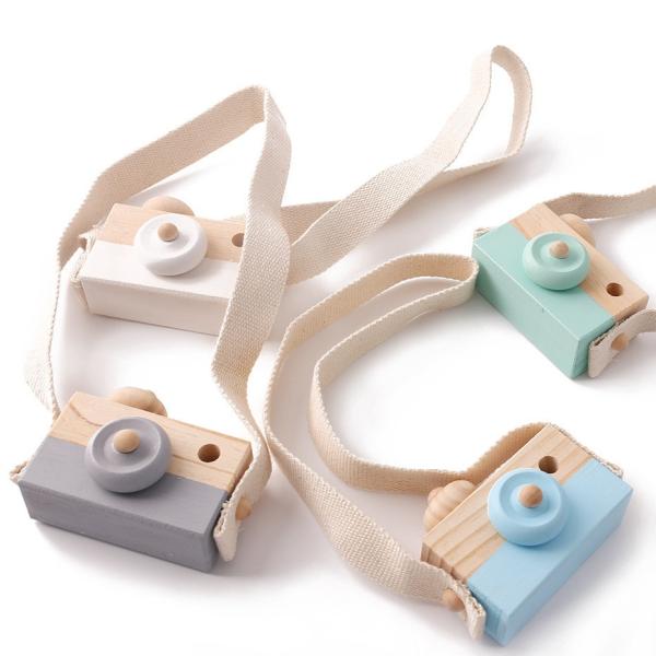 Buy Beech Wooden Montessori Necklace Camera Pendant For Baby at wholesale prices