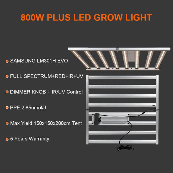 BAVAGREEN 800W Samsung LM301H EVO Commercial Plant Lamp Full Spectrum UV IR LED Grow Light for Horticulture Greenhouse
