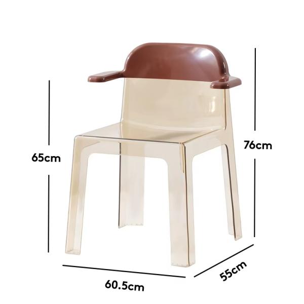 Acrylic Transparent Plastic Dining Chairs Clear Plastic Kitchen Chairs With Armrest