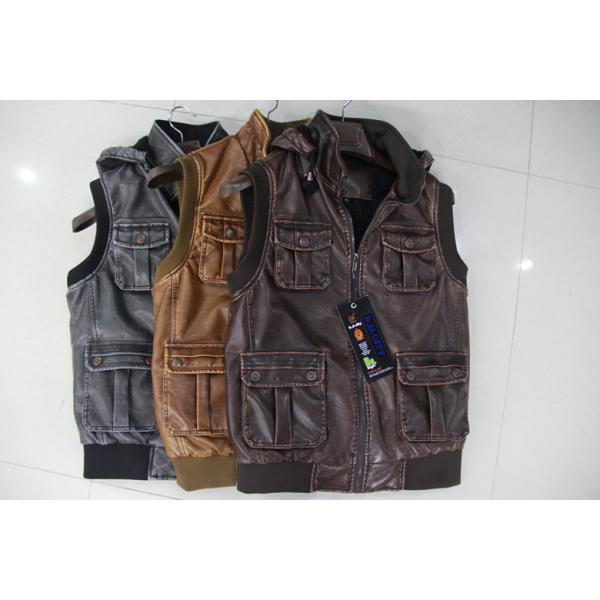Buy 3306 Men's PU vest jacket coat at wholesale prices