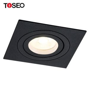 Office Led Square 92mm Recessed Downlight Fixtures Adjustable Gu10 Spotlight