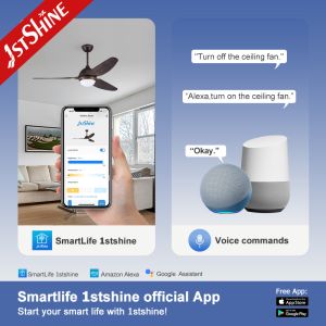 1stshine Ceiling Fan Energy Saving Noiseless and Customizable ABS Blades for Any