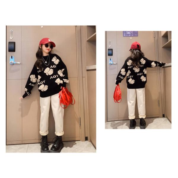 Thickened Childrens Spring Clothes Embroidery Craft Bear Sweater And Jogger