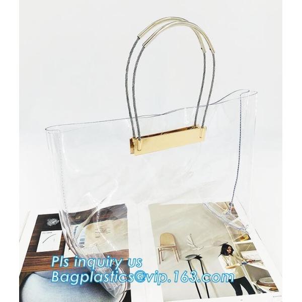 vinyl tote bags transparent pvc handbag, Fashion pvc beach bag summer handbag women, Metallic Transparent PVC Beach Hand