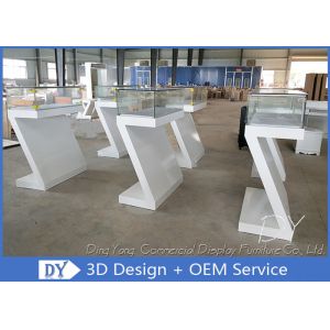 Custom Fashion Modern Retail Glass Jewelry Display Cases With Light