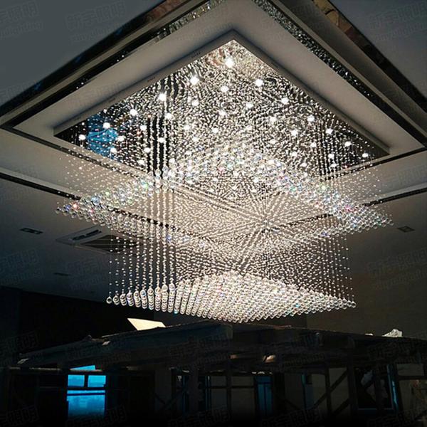Modern Design Large Crystal Chandelier Hotel Lighting AC110V 220V Hotel