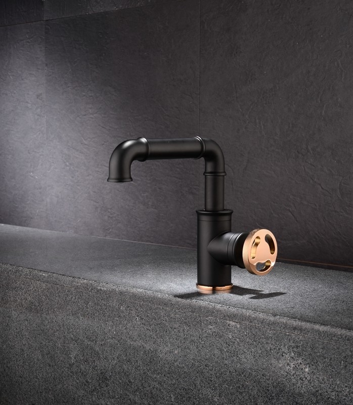 brass vanity basin Faucets black colour cold hot water Industrial Style wholesale price