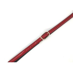 Red 1.5CM Womens Skinny Leather Belt With Gold Buckle