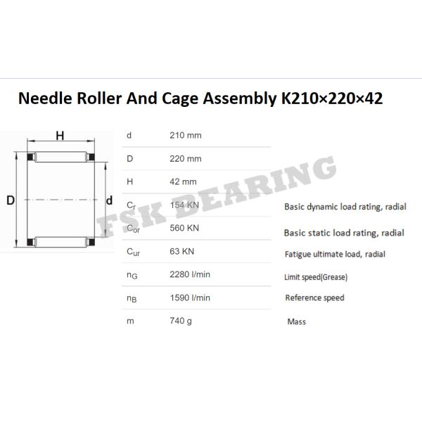 PA66 Nylon Cage K210X220X42mm Needle Roller And Cage Assembly For Textile Industry