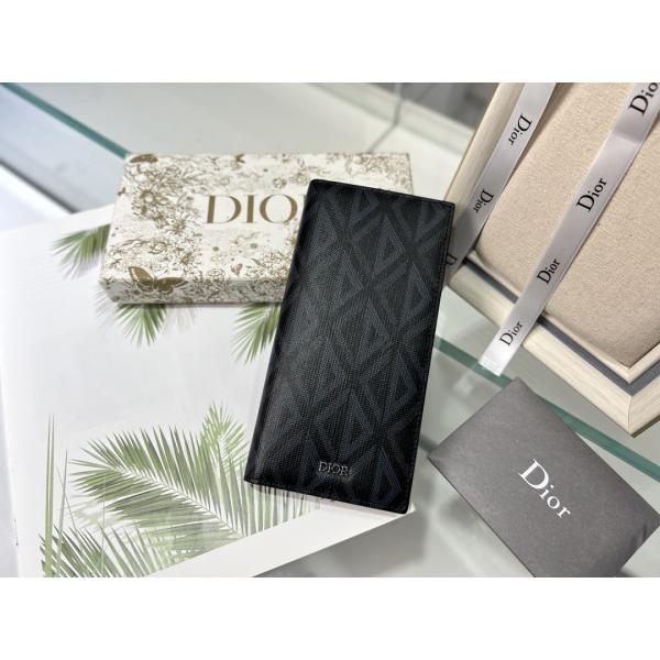 Buy Embossed Vertical CD Christian Dior Mens Wallet Diamond Zippered at wholesale prices