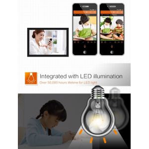 960P 360 Degree Fisheye Panoramic Wifi Wireless P2P Hidden IP Camera LED Bulb