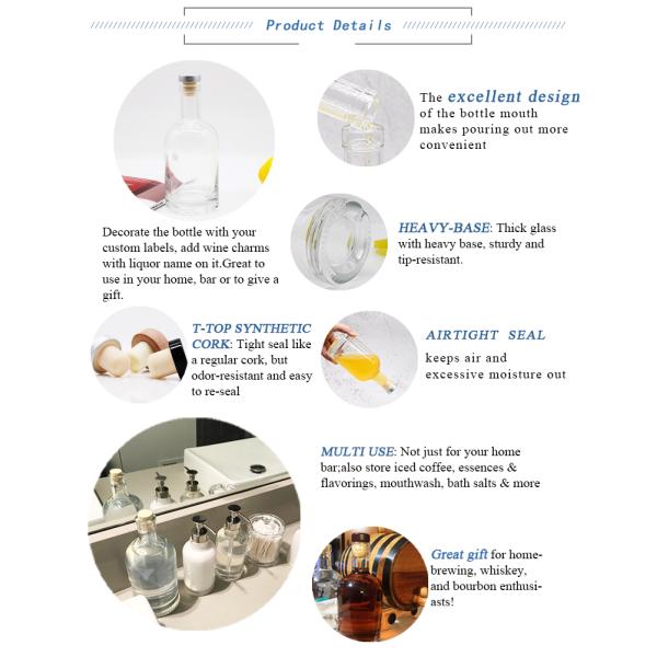 Glass Bottles Supplier 25oz Heavy Base Bottles For Kombucha 750ml Clear Bordeaux Glass Wine Bottles