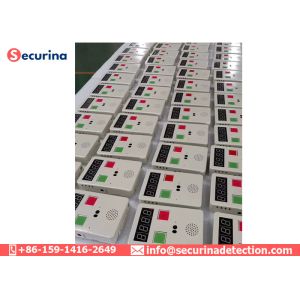 White Iron Portable Body Temperature Screening Box With LED Light / Sounds Alarm