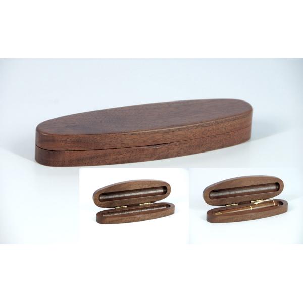 Buy B0601W Walnut oval small wood pen box at wholesale prices
