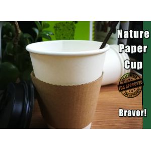 Biodegradable Hot Drink Cups With Lids / Sleeves Environmental Protection